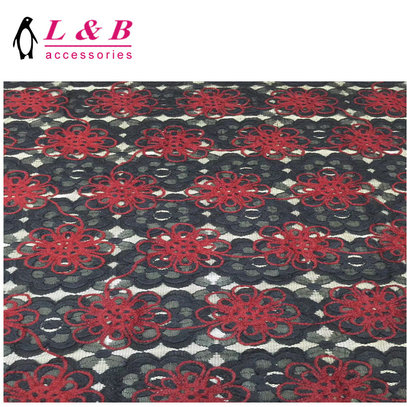 New Design Fashion Elastic Nylon Lace Flower Fabric