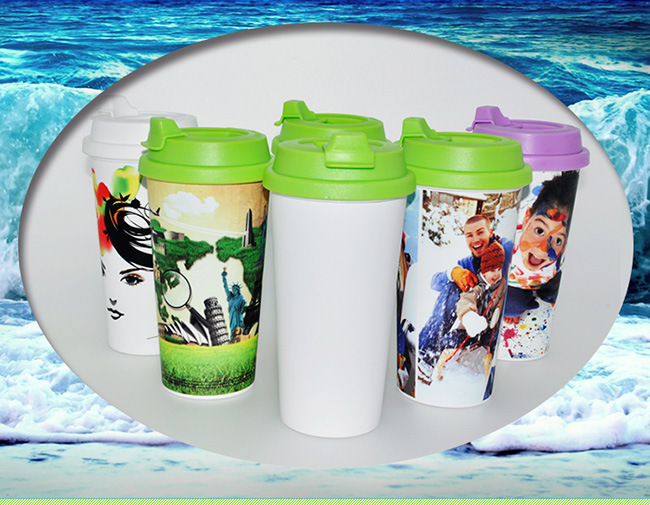 New Plastic Double Wall Travel Cup Mug (SLH-04B)