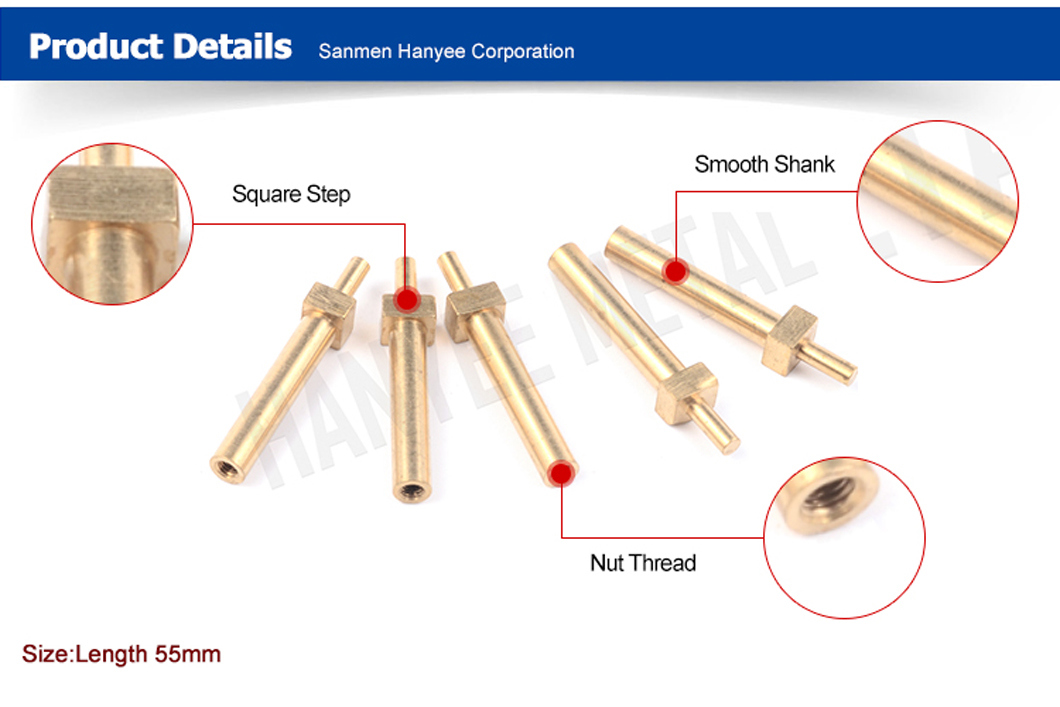 Factory Direct Sale Cold Forming Brass Square Step Pin Nut