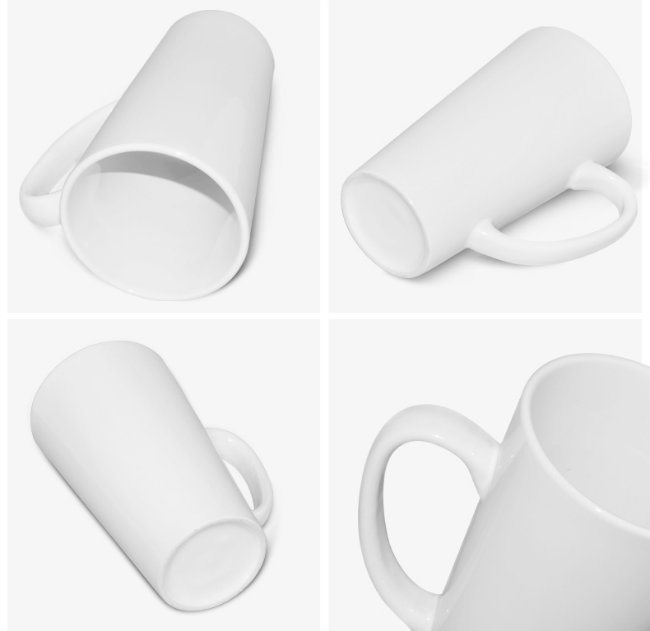 Tall Conical Shaped Porcelain Mug Custom Sublimation Press Travel Mugs