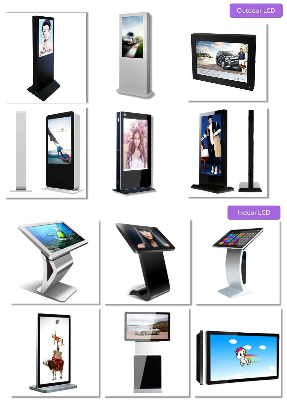 Floor Stand Digital Signage LCD Display Monitor