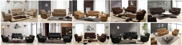Home Furniture Corner Sectional Sofa Leather Cinema Recliner Sofa