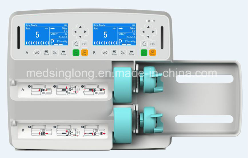 Cheap Price Portable Two Channel Infusion Pump with Multiple Languages Available and Water Proof