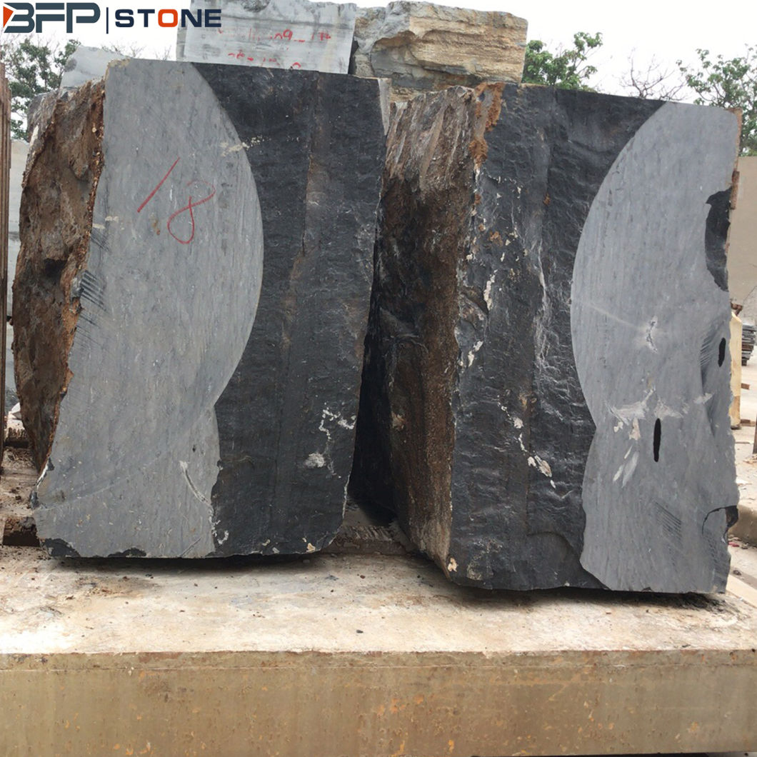 China Black Limestone Paving Cobble Stone for Europe / Australia Market