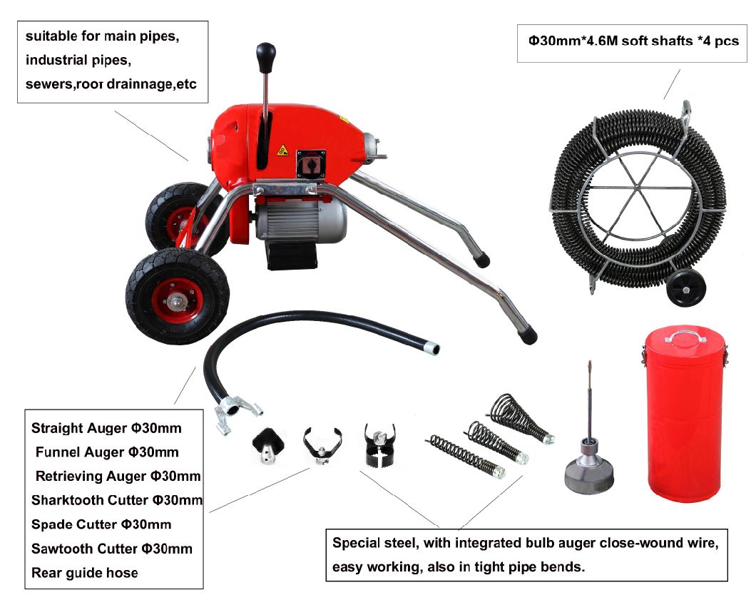 Electric Sectional Pipe Drain Cleaner/Auger Drain Cleaning Machine Ce (D200)