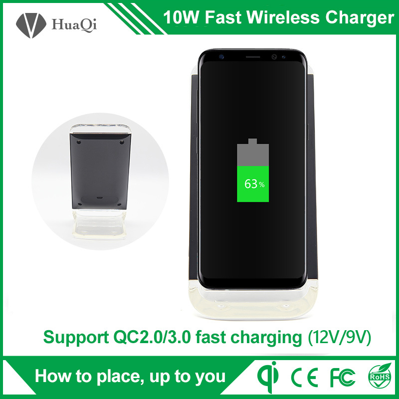 Carry Stand 10W Qi Fast Wireless Mobile Charger for iPhone/Samsung/Nokia/Motorola/Sony/Huawei/Xiaomi