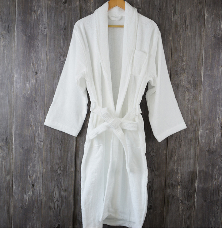 100% Cotton Terry Embrodiery Bath Robe for Star Hotel