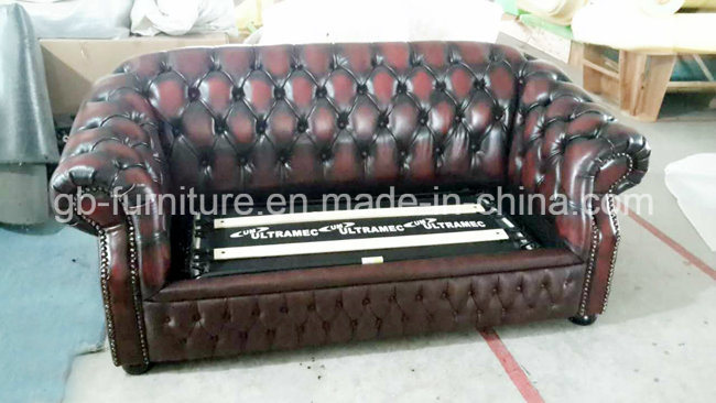 Luxury Italian Leather Chesterfield Sofa with Sofa Bed Function MS-30#