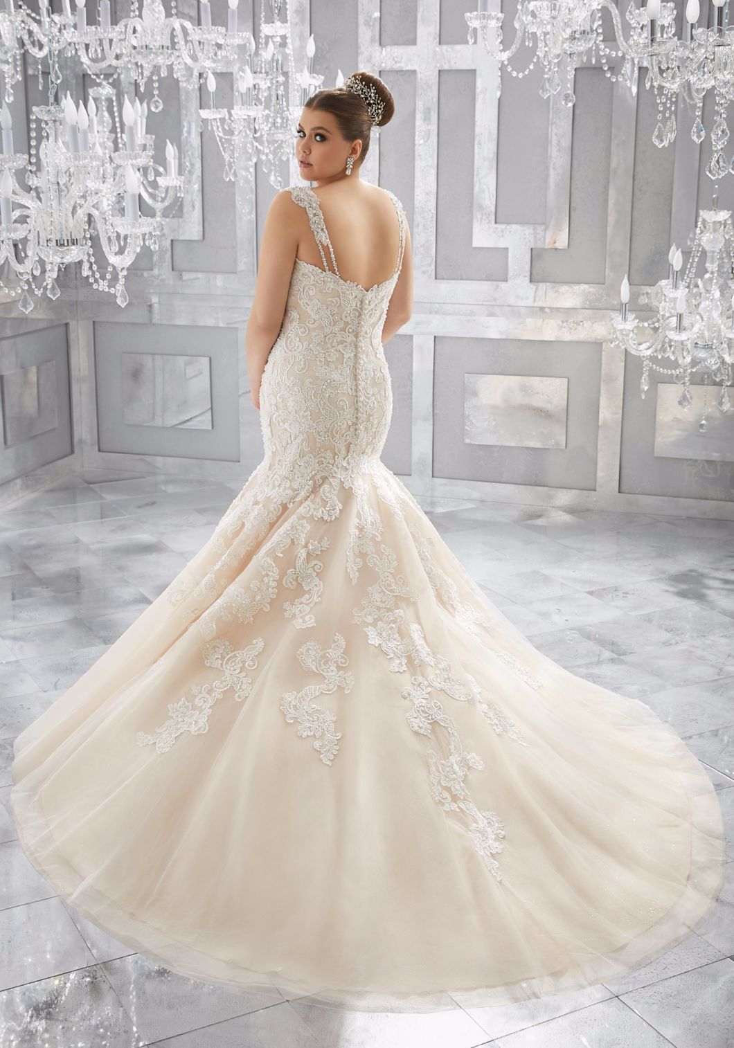 High Quality Lace Mermaid Plus Size Bridal Gown Wedding Dress