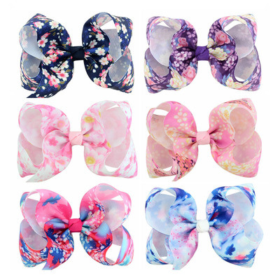 Custom Design Hair Accessories Ribbon Baby's Hair Clip Bows