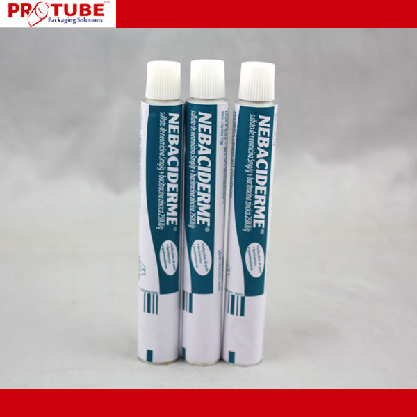 Pharmaceutical Package Tube Penicillin Ointment Aluminum Collapsible Tube Package for Acid Club/ D22mm 25g with Plastic Screw Cap