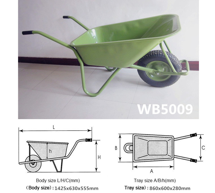 Green Heavy-Duty Wheel Barrow Wb5009