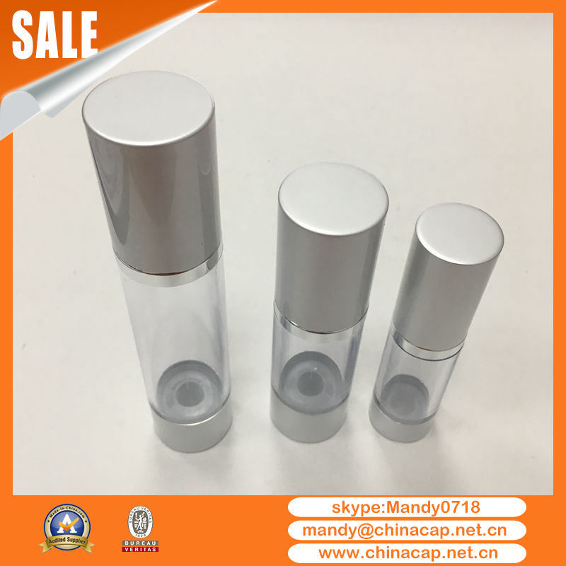 Factory Direct Matte Silver Airless Lotion Cosmetic Bottles