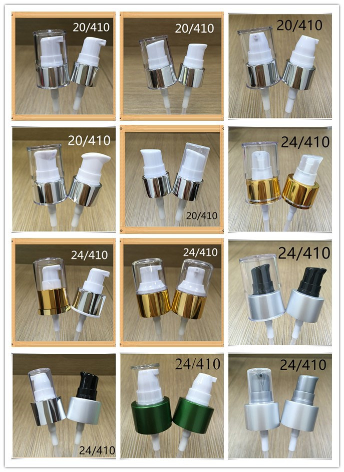 20/410 Matte Silver Aluminum Cream Pump