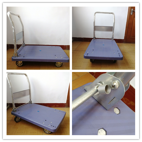 Heavy Duty Plastic Platform Hand Truck Capacity 300kgs Foldable Hand Trolley (pH300)