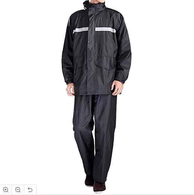 High Visibility Rain Suit with Reflective Strips Heavy Duty Polyster Raincoat