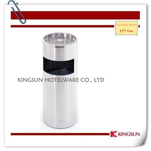 Stainless Steel Waste Bin with Ashtrays Cover