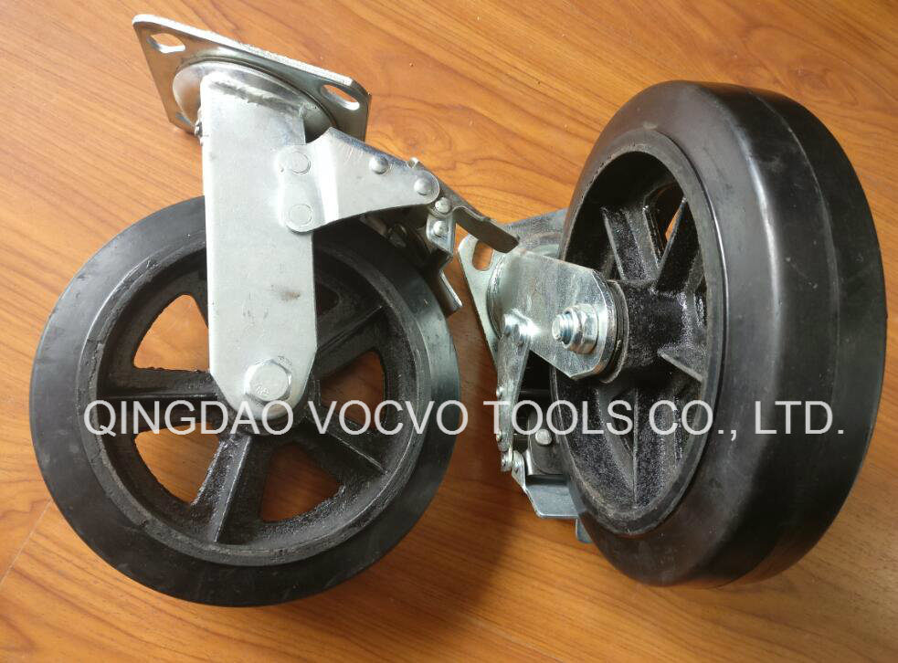 8 Inch Solid Rubber Scaffold Caster Wheels with Stopper