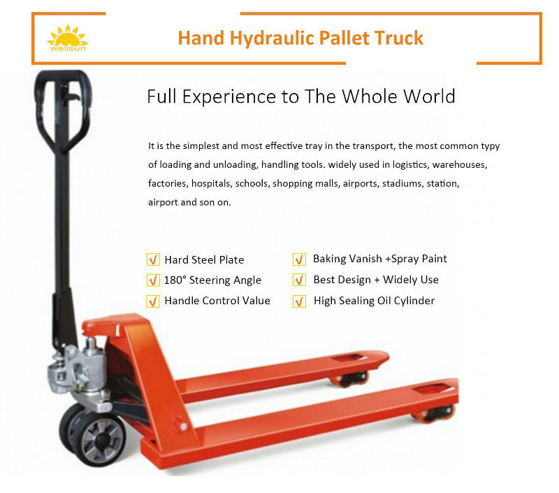 High Quality Hand Pallet Truck Trolley Warehouse Solid Handcart Wheels