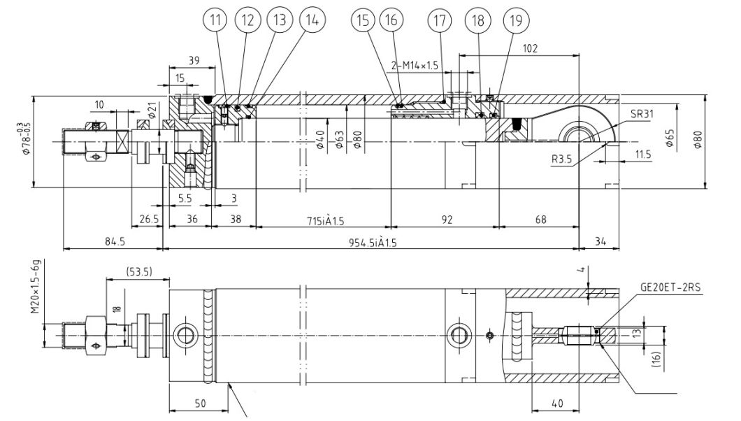 2018 Wholesale Telescopic Hydraulic Cylinder Hsg63/40