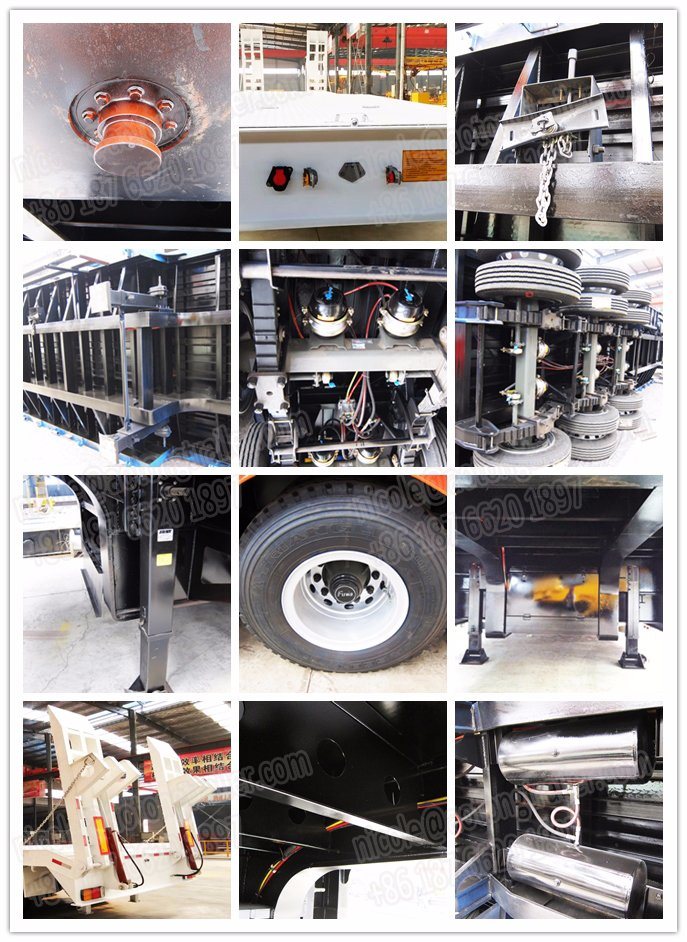 3-5 Axles 50-80tons Extendable Low Bed Semi Truck Trailer