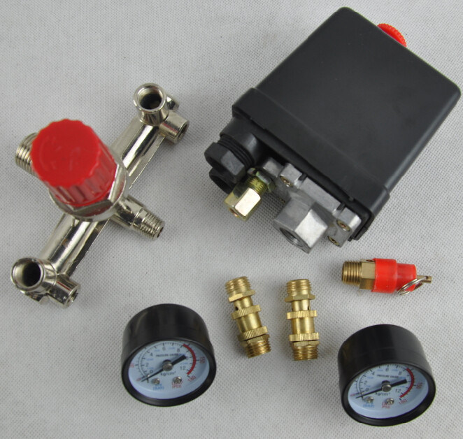 Single Phase Compressor Pressure Switch with Air Regulator & Value & Gauge