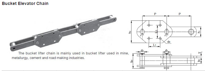 Transmission Conveyor Elevator Chain for Cement, Mining, Grain Processing