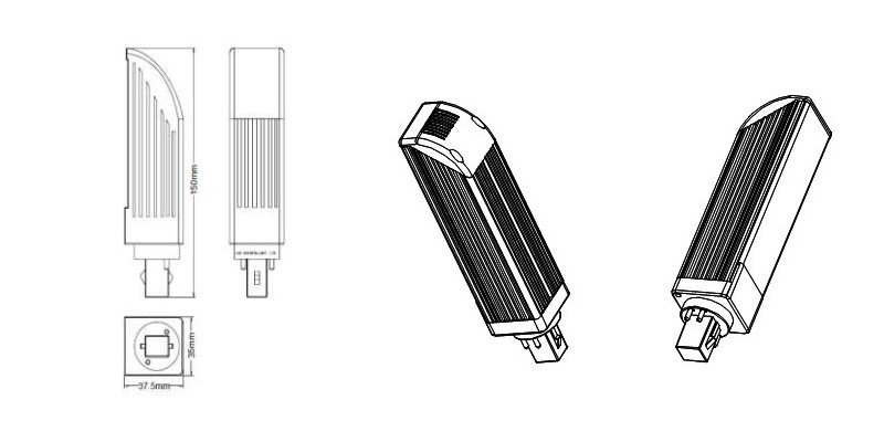 China Factory 9W G24 PLC SMD2835 LED Plug Light