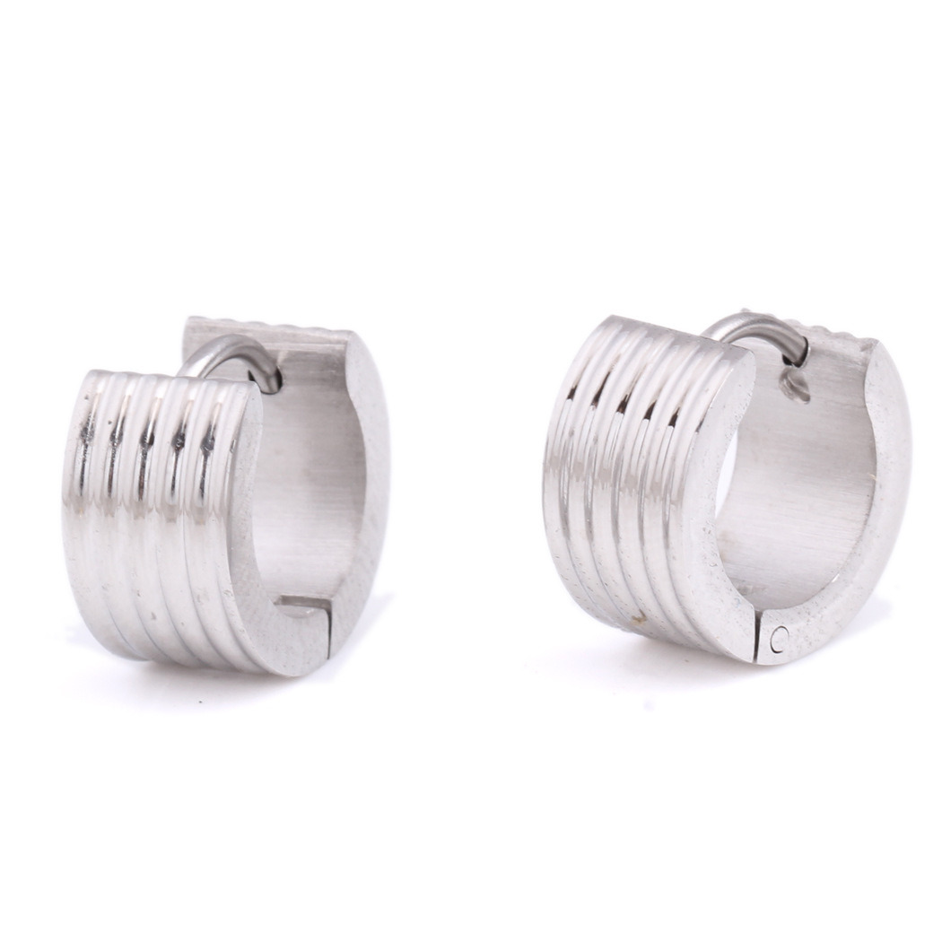 Design Punk Men Jewelry Round Stainless Steel fashion Earring