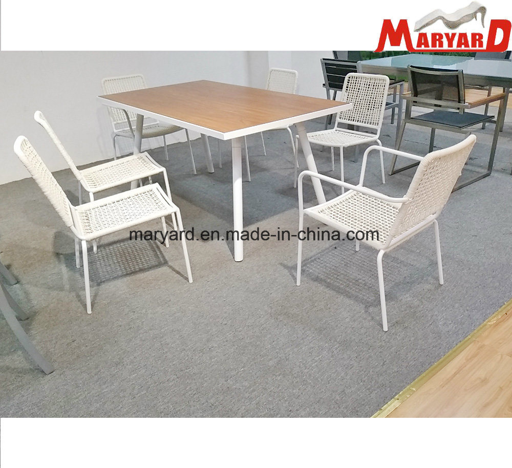 Outdoor Rope Weaving Dining Table and Chair Garden Furniture