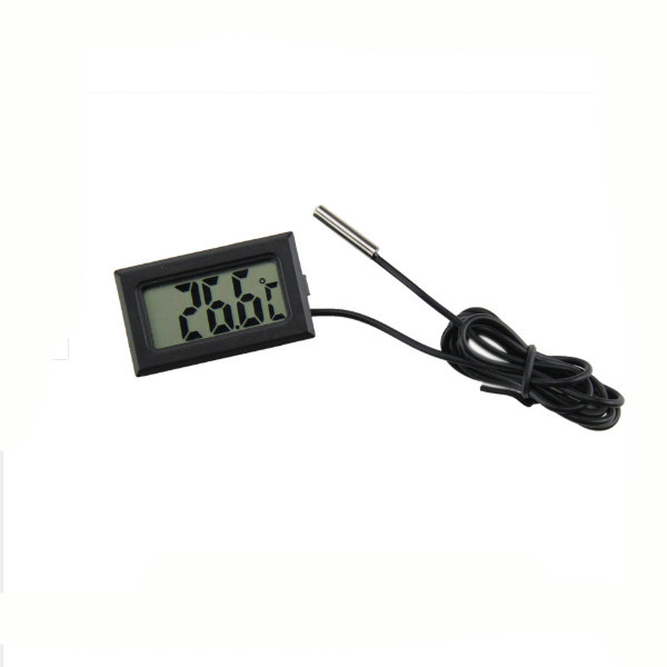 Digital LCD Thermometer for Fridges Freezers Coolers Chillers Mini 1m Probe Black