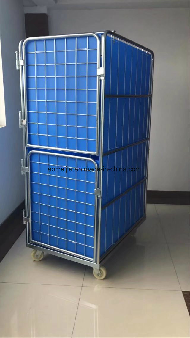 Warehouse Metal Foldable Logistic Milk Roll Cart 1