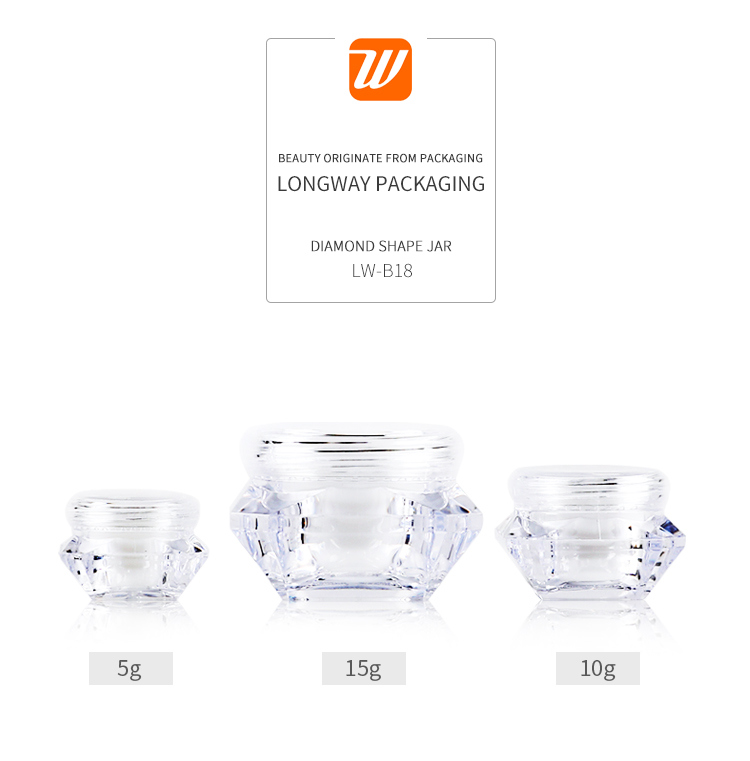 10g 15g Diamond Shape Cream Jar as PP Mini Sample Jar Elegant Eye Cream Jar