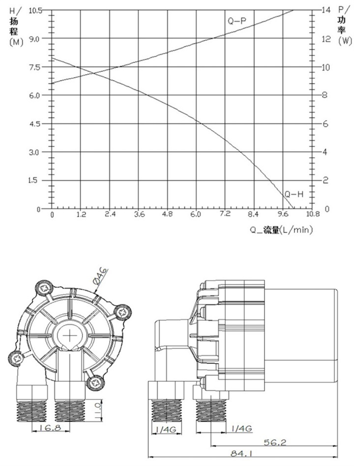 12V DC Centrifugal Water Pump for Air Source Water Heater