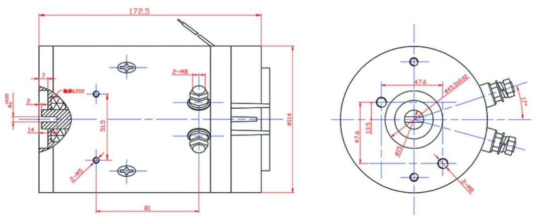 48V 2600rmp Hydraulic Micro Electric Motor