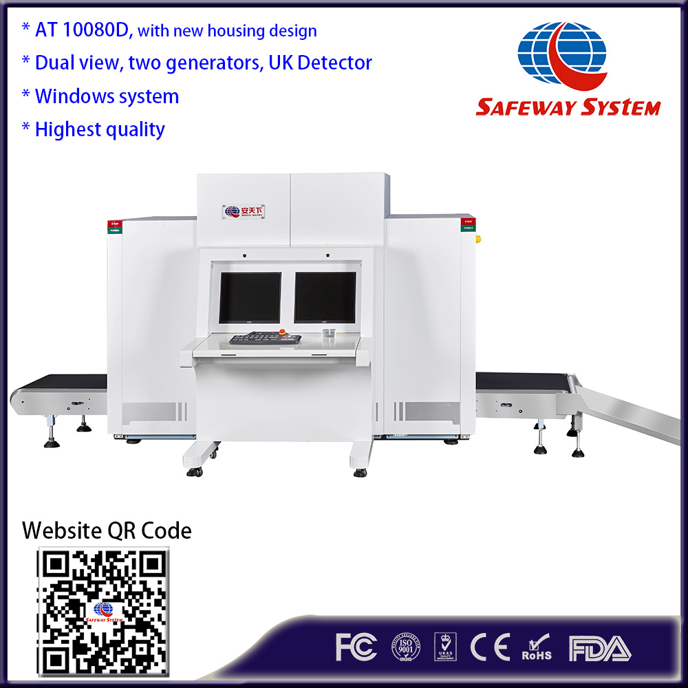 Airport Security Scanner Dual-View X-ray Machine for Check-in Area 10080d