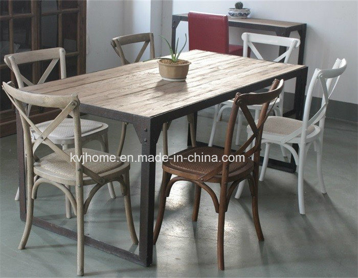 Vintage Industrial Recalimed Wood Furniture Recycled Elm Dining Table