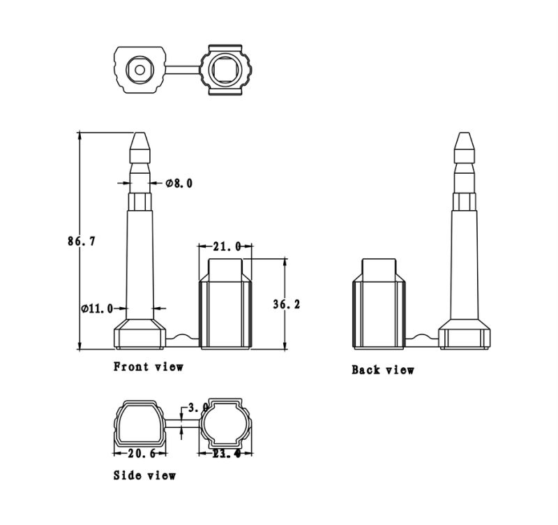 Ds-1123 ISO17712 Barcode Bullet Self-Lock Seal