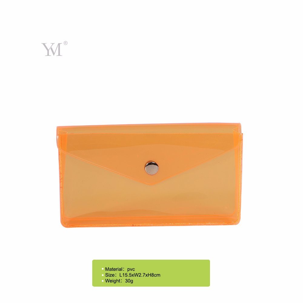 Mini PVC Clear Button Closure Designer Cosmetic Bag for Women