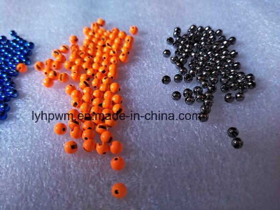 First Class Fluorescent Orange and Anodized Blue Tungsten Slotted Beads with Groove