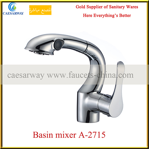 Pull-out Brass Kitchen Mixer for Bathroom