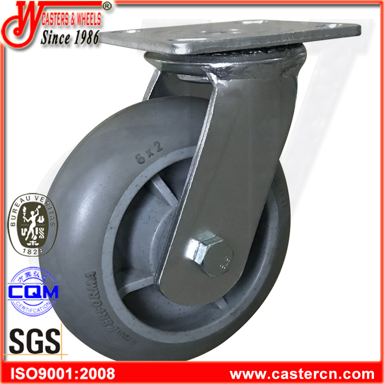 6X2 Thermoplastic Rubber on PP Gray TPR Wheel Swivel Caster