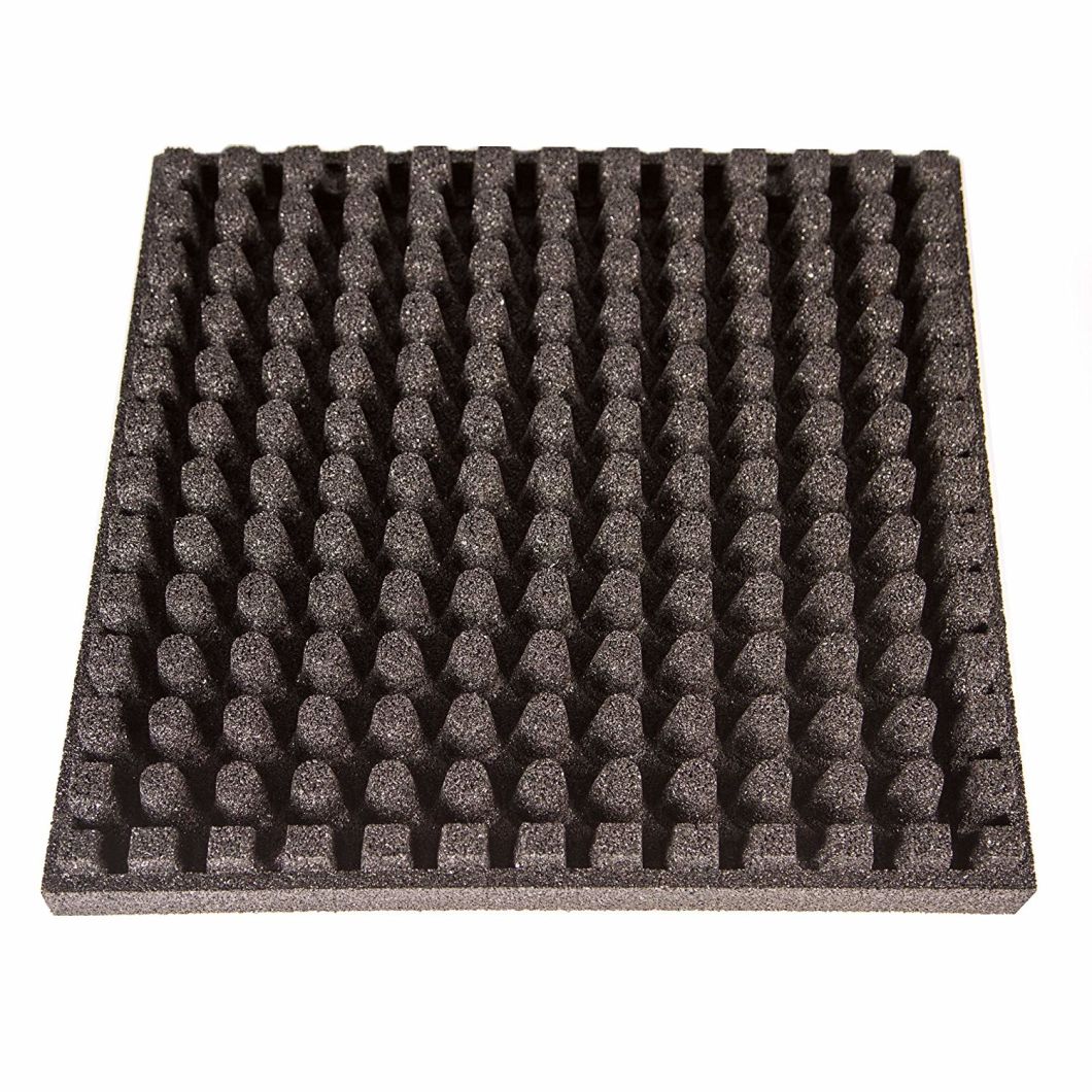 65mm Thick Wear Resistance Outdoor Rubber Tiles with Groove Bottom