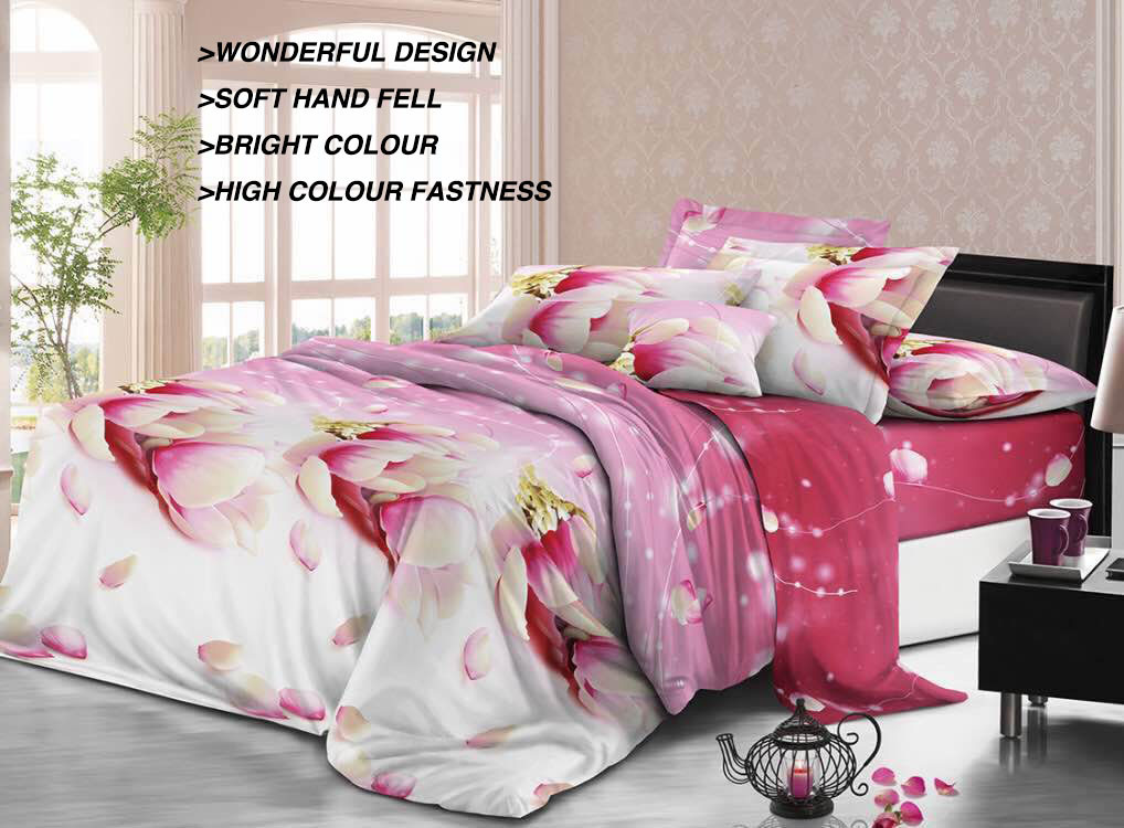 Microfiber Fabric Disperse Printed Brushed 3D Bed Sheet Fabric