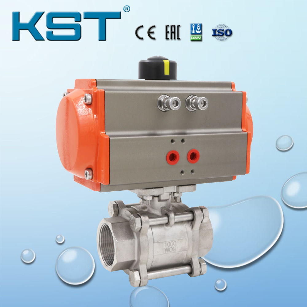 Stainless Steel Female Threaded Ball Valve with Pneumatic Actuator