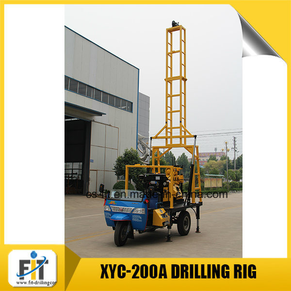 200m Depth Motor Tricycle Truck Mounted Core Drilling Rig