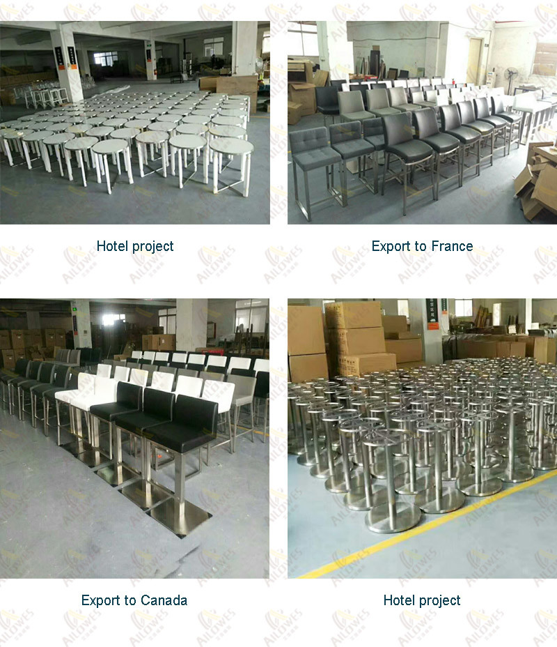 Commercial Bar Furniture Titanium Gold Polish Stainless Steel PU Leather Seat Bar Stool