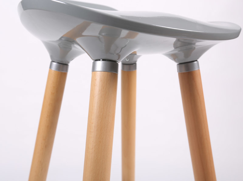 (FIREL) Modern Industrial Wooden Legs Plastic High Bar Stools