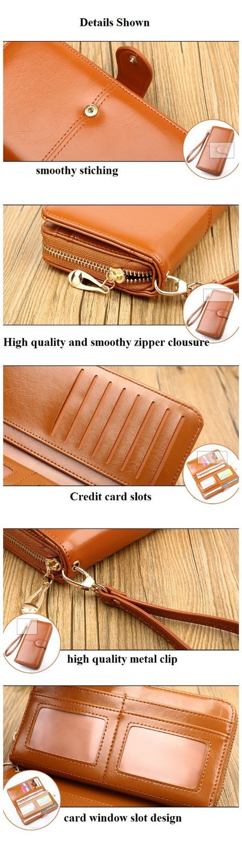 Fashion Travel PU Leather Woman Purse Wallet, 12 Card Slots Holder One Zipper clutch Purse Wallet Wholesale