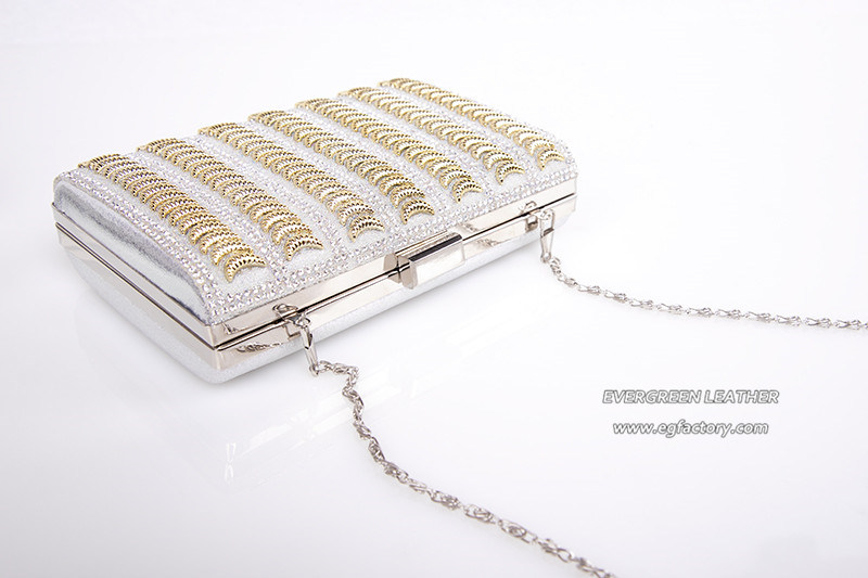 Wholesale Ladies Metal Decorated Evening Bags Trendy Clutch Bag Eb968